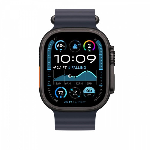 Pasek Ocean w kolorze granatu do koperty 49 mm elementy z tytanu w kolorze czarnym-14818830