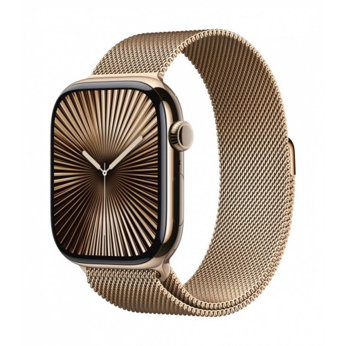 Watch Series 10 GPS + Cellular, koperta 46 mm z tytanu w kolorze złotym z bransoletą mediolańską w kolorze złotym - rozmiar S/M