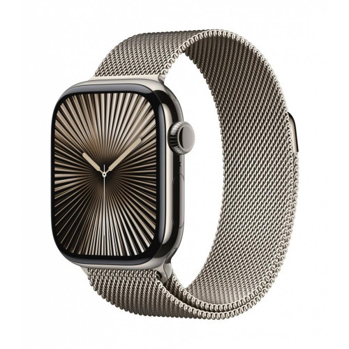 Watch Series 10 GPS + Cellular, koperta 42 mm z tytanu w kolorze naturalnym z bransoletą mediolańską w kolorze naturalnego tytanu