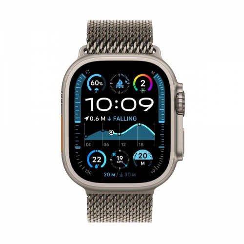 Watch Ultra 2 GPS + Cellular, koperta 49 mm z tytanu w kolorze naturalnym z bransoletą mediolańską S z tytanu w kolor