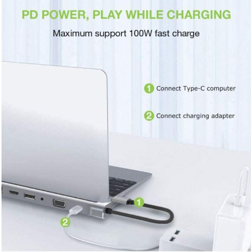 Stacja dokująca notebook USB-C na HDMI/DP/VGA/USB-A/RJ45/SD/USB-C PD-14823138
