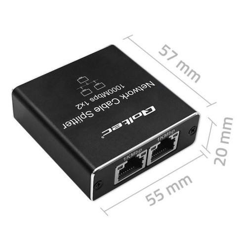 Rozdzielacz Splitter mini SWITCH 1x2 port RJ45 | 1000Mbps | USB-C| Aluminium-14824574