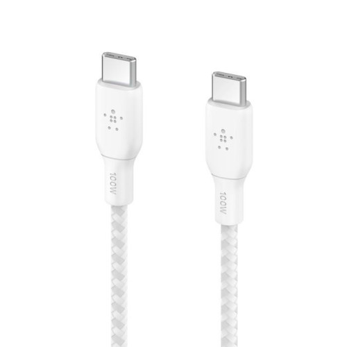 Kabel w oplocie USB-C do USB-C 100W 3m biały-14826012
