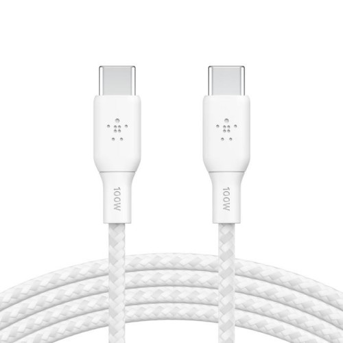 Kabel w oplocie USB-C do USB-C 100W 3m biały-14826013