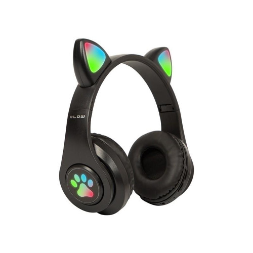 Słuchawki bezprzewodowe Bluetooth 5.0 LED dla dzieci czarne uszy-14826263