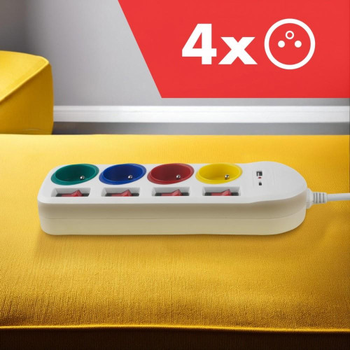 Przedłużacz 4 gniazda 1.5m, USB A/C MCE508 W-14826313