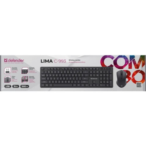 Zestaw klawiatura + mysz LIMA C-993 RF bezprzewodowa-14827012