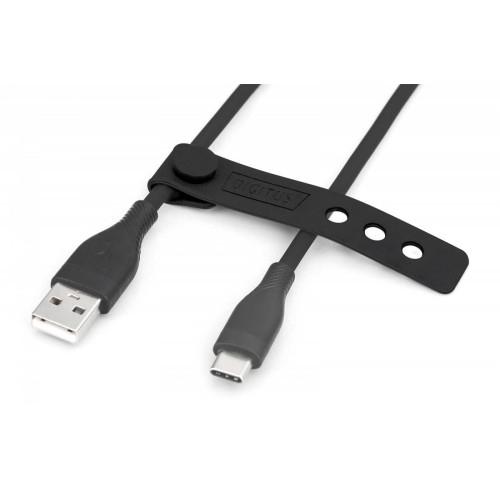 Kabel zasilający silikonowy USB-A - USB-C, USB 2.0 60W, 1m Czarny-14827131