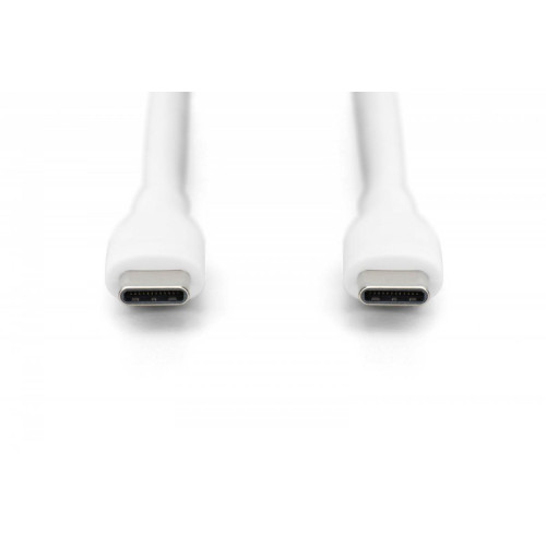 Kabel zasilający silikonowy USB-C - USB-C, USB 2.0 60W, 1m Biały-14827152
