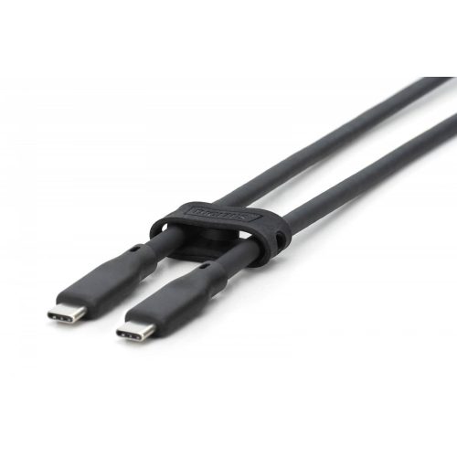 Kabel połączeniowy silikonowy USB-C - USB-C, USB 3.2 Gen2 10G 4K 100W, 0,5m Czarny-14827166