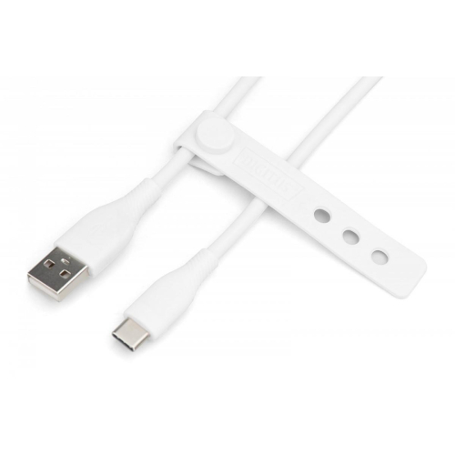 Kabel połączeniowy silikonowy USB-A - USB-C, USB 2.0 60W, 2m Biały-14827191