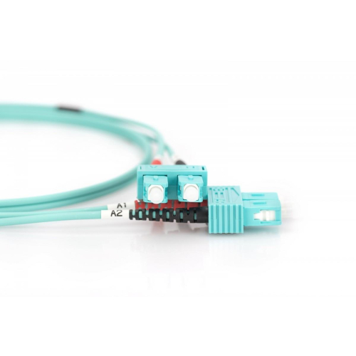 Patch cord światłowodowy FO SC-SC MM 50/125 OM3 duplex LSOH 1m, turkusowy-14827797