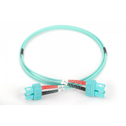 Patch cord światłowodowy FO SC-SC MM 50/125 OM3 duplex LSOH 1m, turkusowy-14827798