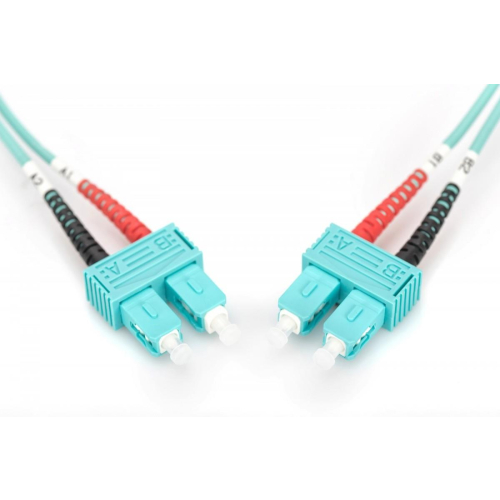Patch cord światłowodowy FO SC-SC MM 50/125 OM3 duplex LSOH 2m Turkusowy-14827804