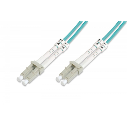 Patch cord światłowodowy FO LC-LC MM 50/125 OM3 duplex LSOH 20m Turkusowy
