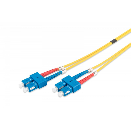 Patch cord światłowodowy FO SC-SC SM 9/125 OS2 duplex LSOH 1m Żółty