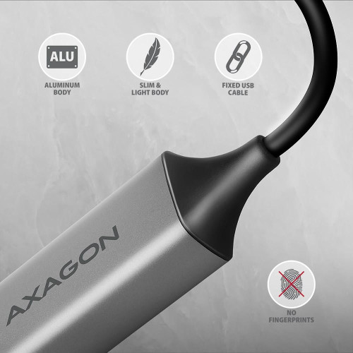 Karta sieciowa AXAGON ADE-TXCA Gigabit Ethernet, USB-C + USB-A - Titanium Grey-14845120