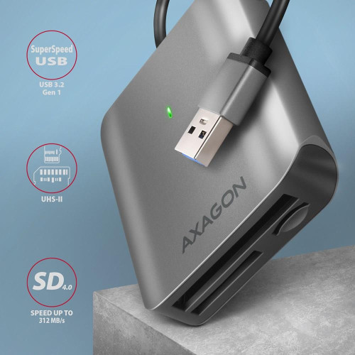 Axagon CRE-S3 External card reader USB-A 3.2 Gen 1 3-slot & lun SD/microSD/CF czytnik kart USB 3.2 Gen 1 (3.1 Gen 1) Typ