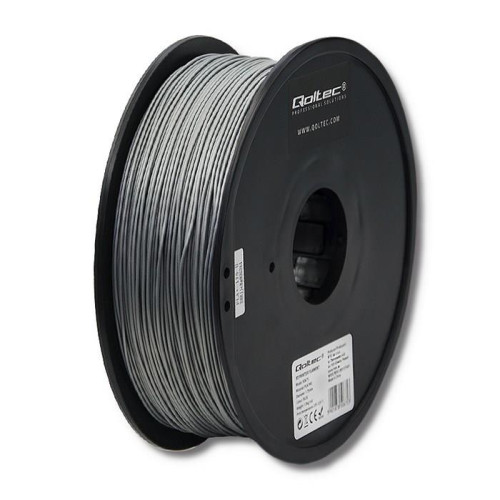 Qoltec 50673 materiały drukarskie 3D Kwas polimlekowy (PLA) Srebrny 1 kg-14853311