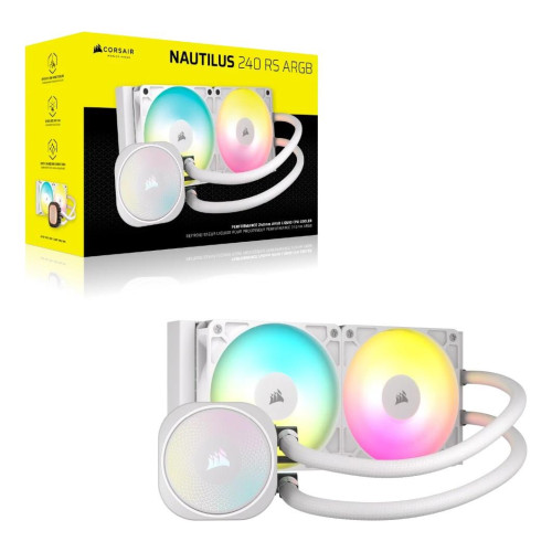 CORSAIR NAUTILUS 240 ARGB White, 240mm Radiator, Liquid CPU Cooler-14931270