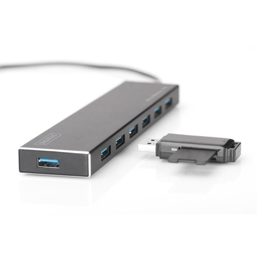 DIGITUS HUB USB 3.0/KONCENTRATOR 7XUSB 3.0 SUPERSPEED, AKTYWNY, ALUMINIUM DA-70241-1-14946428