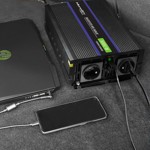 Qoltec Przetwornica napięcia Monolith 3000 MS Wave | 12V na 230V | 1500/3000W | USB-14997458