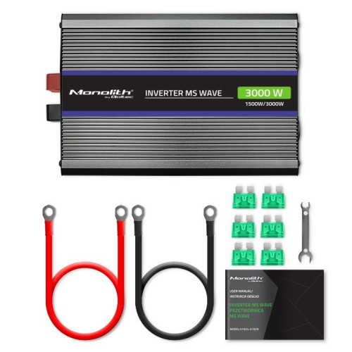 Qoltec Przetwornica napięcia Monolith 3000 MS Wave | 12V na 230V | 1500/3000W | USB-14997461