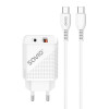 Ładowarka sieciowa USB Quick Charge Power Delivery 3.0 18W +1m kabel USB typ C, LA-05 C-7869162