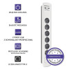 QOLTEC LISTWA ZASILAJĄCA ANTYPRZEPIĘCIOWA | 6 GNIAZD | 2 X USB | 1.8M | BIAŁO-SZARA-15052523