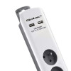 QOLTEC LISTWA ZASILAJĄCA ANTYPRZEPIĘCIOWA | 6 GNIAZD | 2 X USB | 1.8M | BIAŁO-SZARA-15052527
