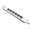 QOLTEC LISTWA ZASILAJĄCA ANTYPRZEPIĘCIOWA | 6 GNIAZD | 2 X USB | 1.8M | BIAŁO-SZARA-15052531