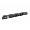 Listwa zasilająca rack PDU 19 cali 1U 16A 5x230V 2m czarna C14-15067365