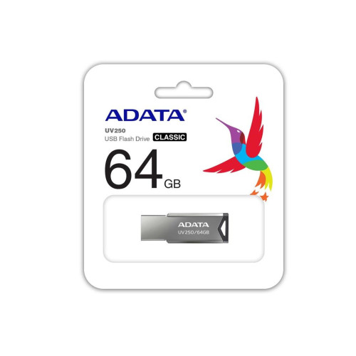 Pendrive ADATA UV250 AUV250-64G-RBK (64GB; USB 2.0; kolor srebrny)-1502448
