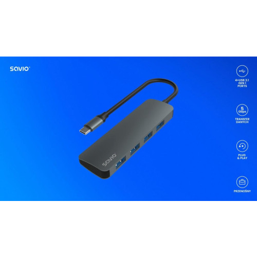 HUB 4-portowy USB 3.1 Gen.1, AK-54-15032458