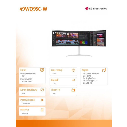 Monitor 49WQ95C-W 49 cali Ultra Wide Dual QHD-15032798