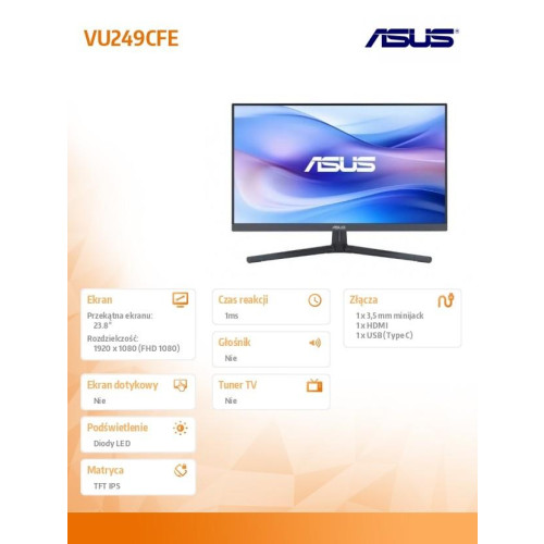 Monitor 24 cale VU249CFE-B IPS 100Hz USB-C-15033388