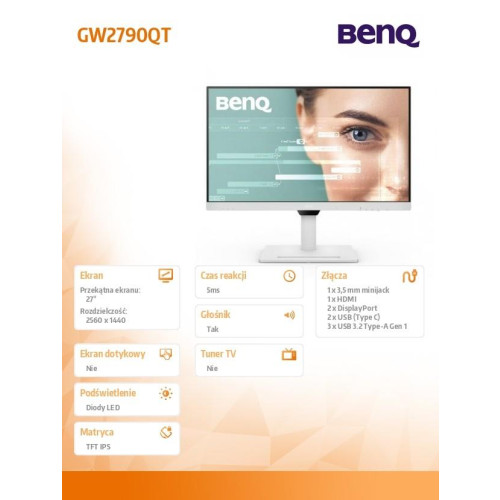 Monitor 27 cali GW2790QT 2K 5ms/IPS/HDMI/100Hz-15034056