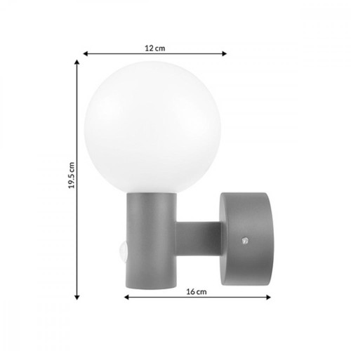 Lampa LED z czujnikiem ruchu MCE515 15W Szara-15034158