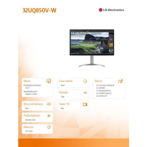 Monitor 31.5 cali 32UQ850V-W UHD-15034960