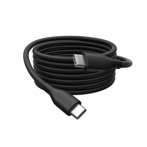 Kabel połączeniowy silikonowy USB-C - USB-C, USB 3.2 Gen2 10G 4K 100W, 0,5m Czarny-15036100