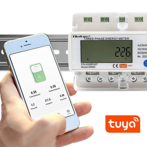 Trójfazowy elektroniczny licznik | miernik zużycia energii na szynę DIN | 400V | LCD | Wi-Fi-15038865
