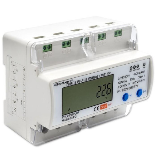 Trójfazowy elektroniczny licznik | miernik zużycia energii na szynę DIN | 400V | LCD | Wi-Fi-15038869