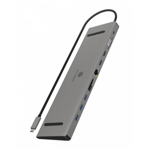Stacja dokująca IB-DK2106a-CPD 11 w 1, 2x HDMI, 1x VGA, LAN, czytnik kart, 3x USB, 100W PD