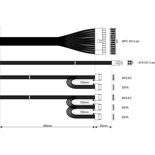 Zasilacz ATX 400W AK-B1-400 P4 3x SATA 2x Molex PPFC FAN 12CM-15041788
