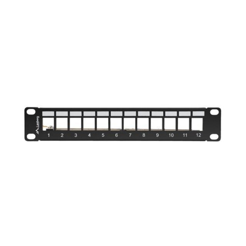 Patch Panel 12 Port 1U 10 cali FTP z organizatorem do modułów keystone czarny-15042731