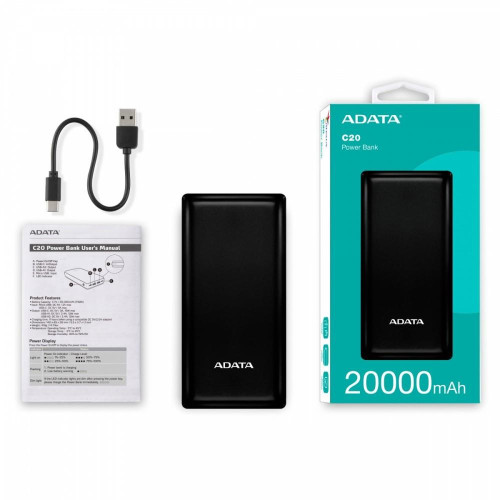 Powerbank C20 20000mAh USB-C czarny-15043279
