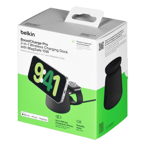 Ładowarka bezprzewodowa Belkin BoostCharge Pro 2-in-1 Wireless Charging Dock with MagSafe iPhone/Apple Watch 15W Black-
