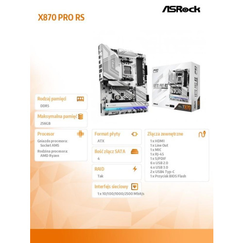 Płyta główna X870 PRO RS AM5 4DDR5 M.2 ATX-15066236