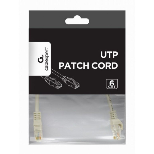Patch cord kat.6 miedź UTP 1m szary-15066412