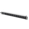 Digitus Listwa zasilająca PDU 19" Rack, 10x gniazdo C13, 2.0m, 1x wtyk C14, 10A, zabezpieczenie przeciążeniowe, profil aluminiowy